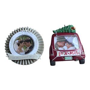 Vtg Hallmark Christmas Our Wedding 2015 & First Christmas Together 2008